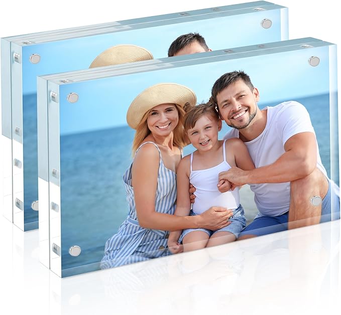HOUSE DAY Acrylic Picture Frames 3.5x5, 2 Pack Magnetic 3.5 x 5 Picture Frame by HOUSEDAY