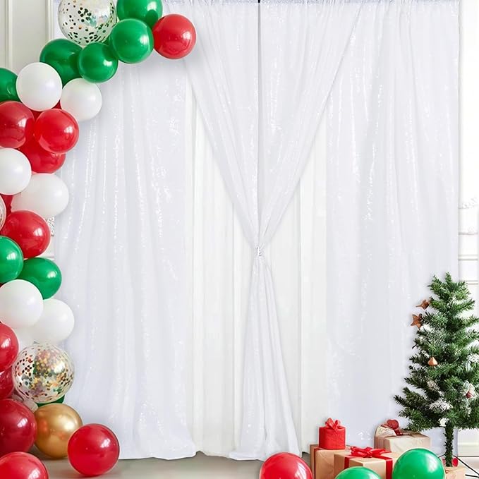 Eternal Beauty 4 PCS Sequin Backdrop Curtain, Sequin Wedding Backdrop - Image 6