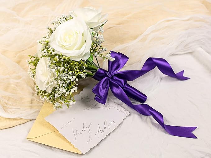 Purple Satin Ribbon 1 inch X Continuous 50 Yards, Single Face Polyester Ribbon - Image 6