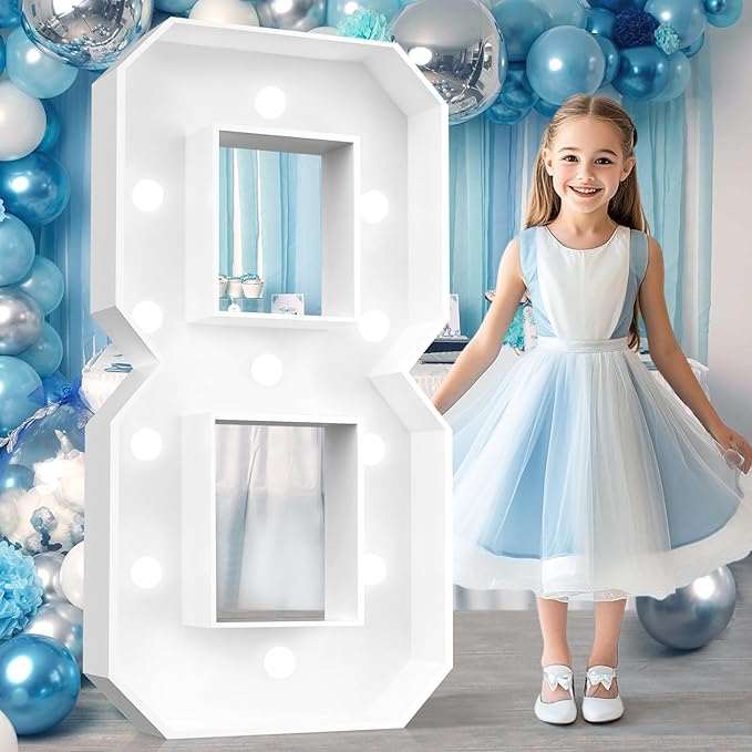 Ledido 4FT Marquee Light Up Numbers, Cool White Light Up Numbers Large Marquee by Ledido
