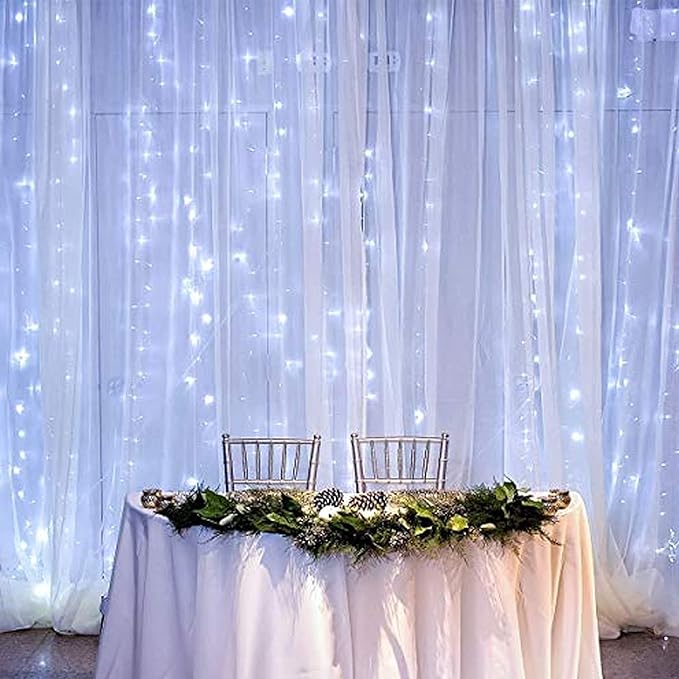 Dazzle Bright Curtain String Lights, 300 LED 9.8ft x 9.8ft 8 Lighting Modes - Image 5