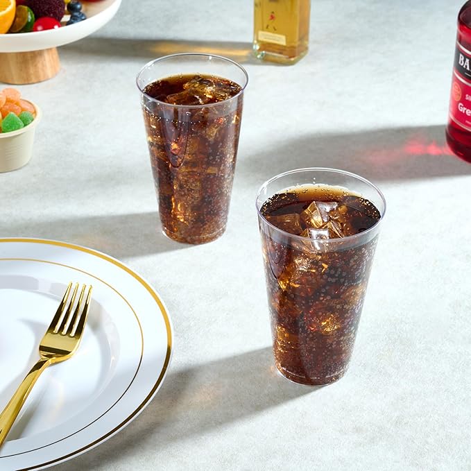FOCUSLINE 200 Pack 16 oz Clear Plastic Cups, Large Disposable Cups Plastic - Image 6