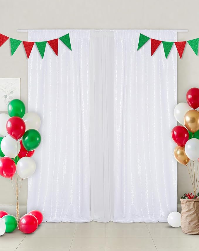 Eternal Beauty 2 PCS Sequin Backdrop Curtain, Sequin Wedding Backdrop - Image 6