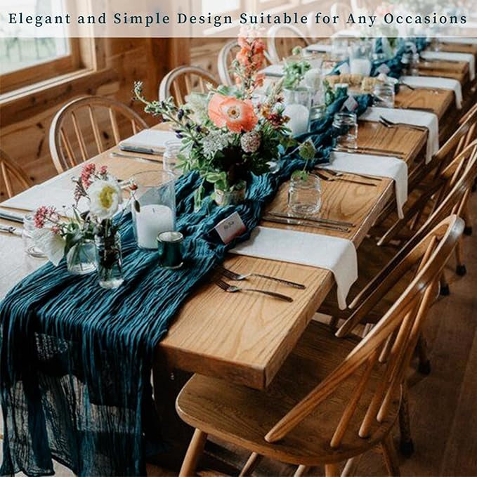 20 Pack Teal 10FT Cheesecloth Table Runner Rustic Gauze Cheese Cloth Table - Image 7