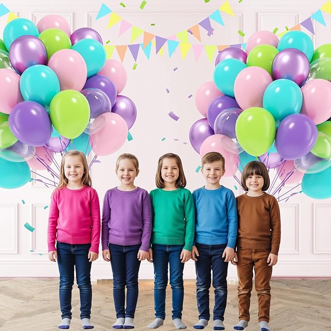 60pcs Blue and Green Balloons 12inch - Image 4