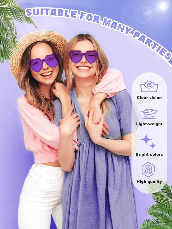 12 Pairs Heart Shaped Sunglasses - Image 4