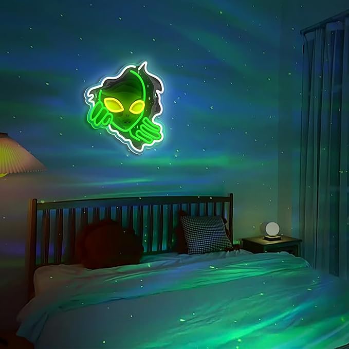 Alien Neon Sign, Dimmable Green Alien Led Neon Lights - Image 5