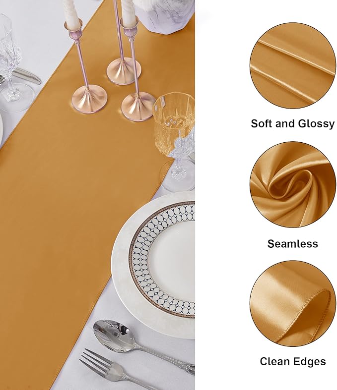 24Pack Table Runner 12 x 108 Inches Satin Silk Table Runner - Image 3