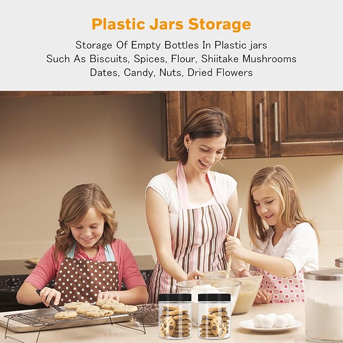 Plastic Jars with Lids 8 oz & 14 oz 24Pcs Clear Plastic Slime Storage Jars - Image 7