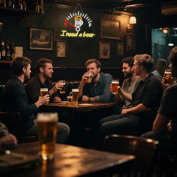 I Need a Beer Neon Sign, LED Neon Light Bar Wall Decor - Image 6