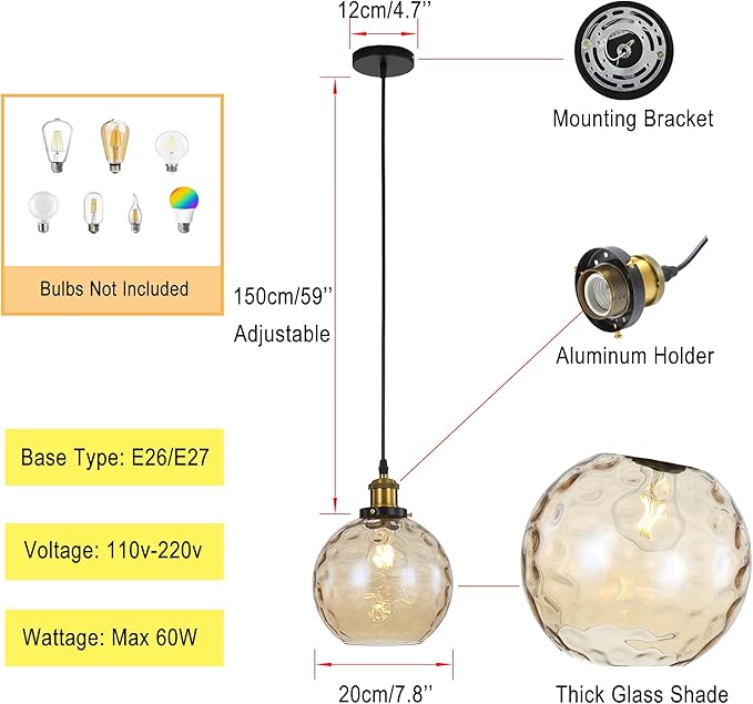 Pendant Light Shade Industrial Hanging Lights Fixtures Ceiling Outdoor Pendant - Image 4