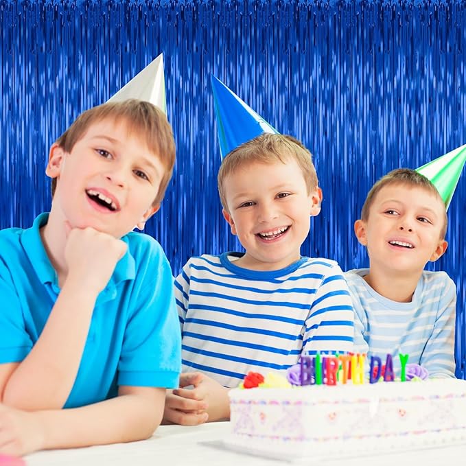 5 Pack Blue Backdrop Curtain Tinsel Streamers Ocean Themed Decor Birthday Party - Image 6