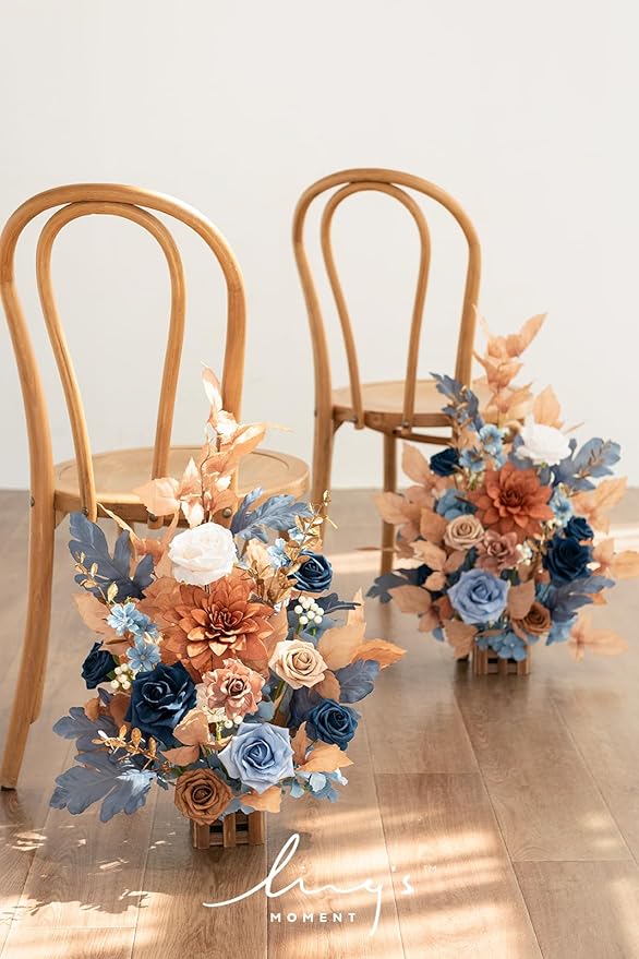 Ling's Moment 17.5" Tall Standing Artificial Flowers Arrangements 4pcs Fall - Image 4
