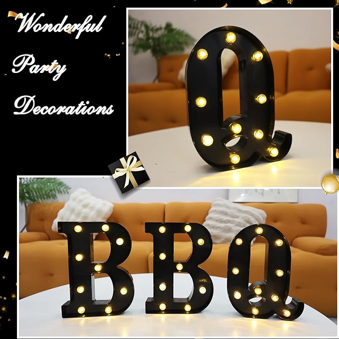 Led Marquee Letters, 8.58 Inch Black Light Up Letters, Small Led Letter Lights - Image 3