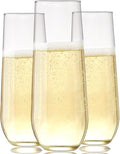 36 piece Stemless Unbreakable Crystal Clear Plastic Wine Glasses Set of 36 by Oojami