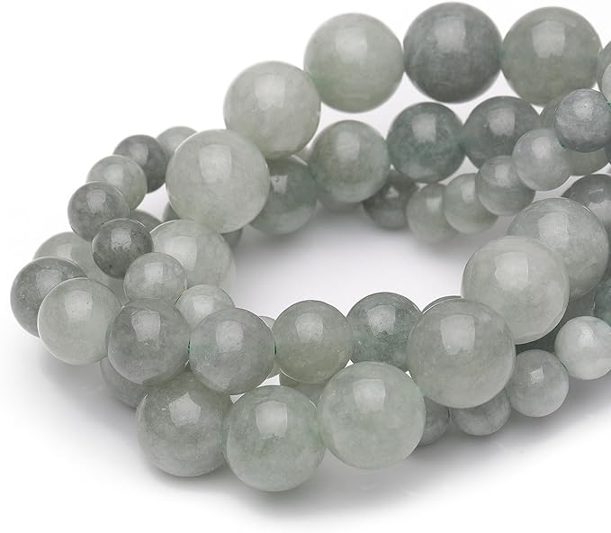 10mm Natural Stone Beads for Jewelry Making, Burmese Jade Polished Smooth Round by ChicagerGemstoneBeads