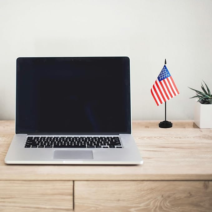 2 Pack USA Desk Flag Set, American Desktop Small Miniature Table Office Flag - Image 5
