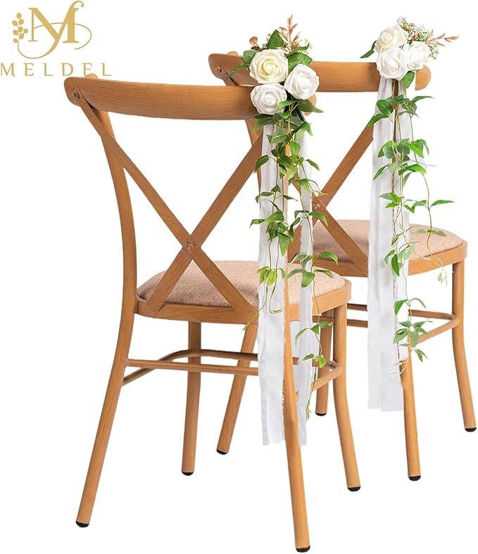 Meldel Wedding Chair Decorations Aisle Floral Set of 10 Artificial Flowers - Image 6