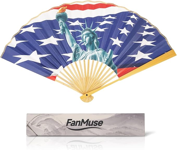Statue of Liberty Folding Fan – Iconic American Design by FanMuse