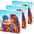 HELPLEX 3 Pack 5x5 Acrylic Picture Frames, 20mm Thicker Frameless Clear Double by HELPLEX