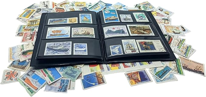 IMPACTO COLECCIONABLES – 100 Ship-Themed Stamps Collection by IMPACTOCOLECCIONABLES