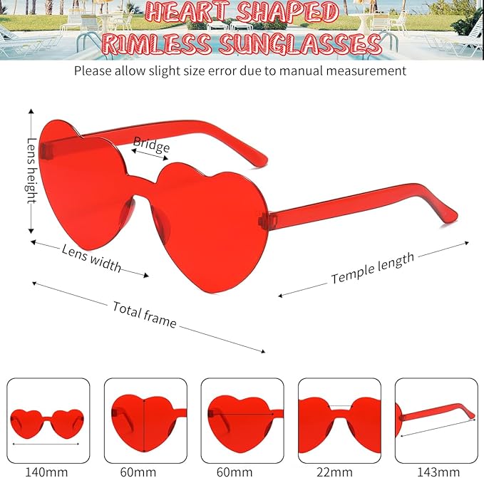 12/20/24 Pairs Heart Sunglasses - Image 2