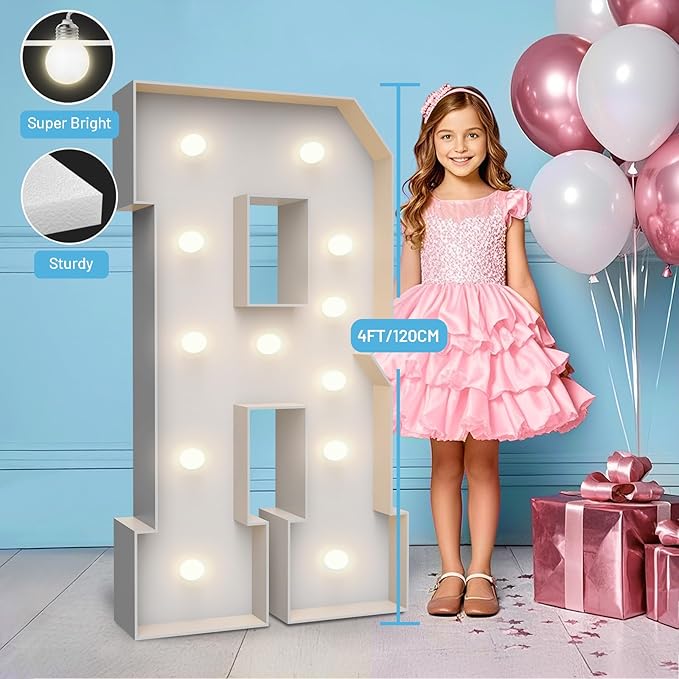 4FT Marquee Light Up Letters R, Party Decoration Large Marquee Light Up Letters - Image 3