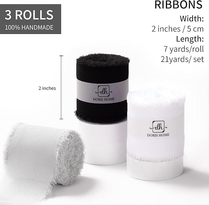 DORIS HOME 2" x21Yd Chiffon Ribbon - Image 3