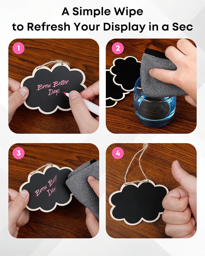 Uniclife 24 Pack Mini Chalkboard Signs - Image 5