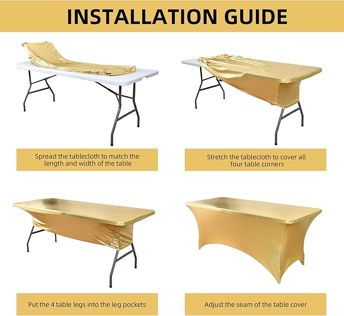2-Pack 8ft Spandex Table Covers - Image 5