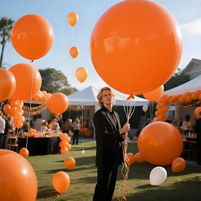 KAWKALSH Orange Balloons 9pcs, 36 Inch Large Orange Balloons - Image 7