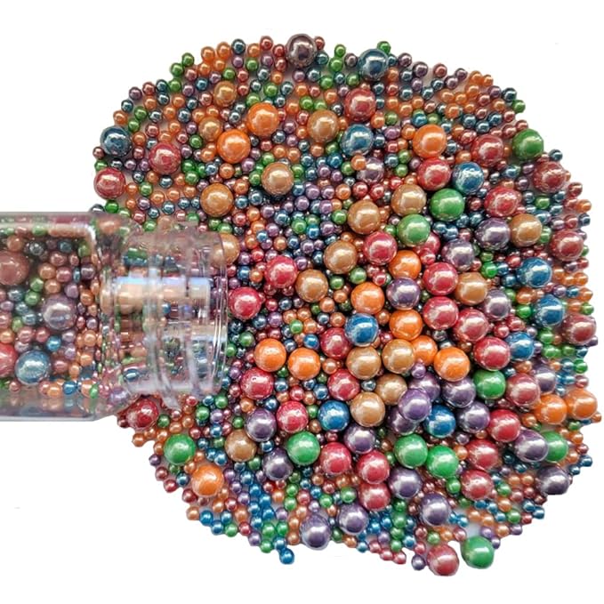 Edible Deep Colorful Sugar Pearls Candy Sprinkles 120G/ 4.23Ounce Baking Cake by Homankit