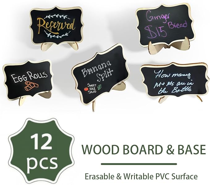 12pcs Mini Chalkboard Signs - Image 5