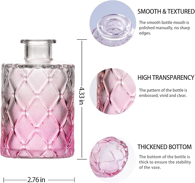 Ollieroo 24Pcs Glass Bud Vases Set, Small Pink Vases in Bulk - Image 6