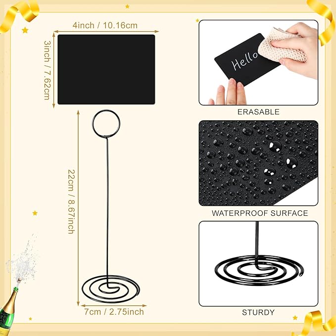 TecUnite 12 Pcs Mini Chalkboard Signs - Image 6