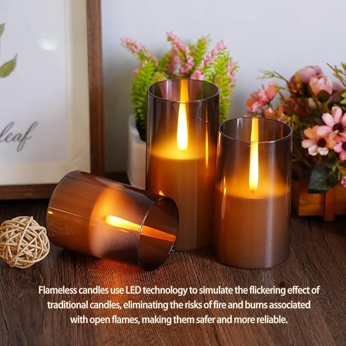Flameless LED Candles, Upgraded Realistic Flickering Pillar Battery Operated - Image 5