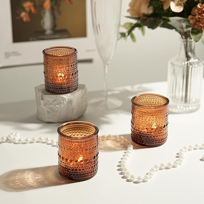 36pcs Amber Votive Candle Holders - Image 5