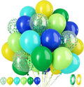 Paready Green and Blue Balloons, Teal Yellow Light Green Confetti Balloon by Paready