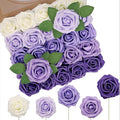 N&T NIETING Artificial Flowers 50Pcs Fake Foam Rose Purple Flowers by NTNIETING