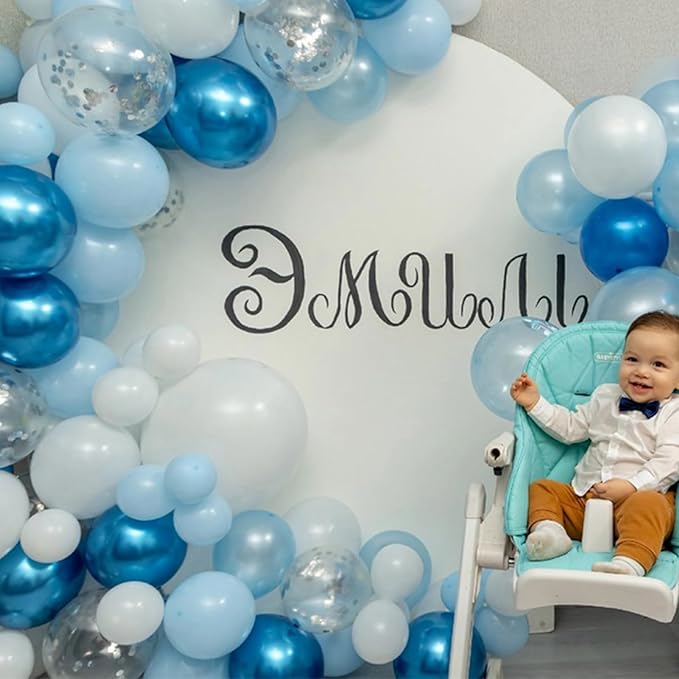 Paready Blue Balloons Set, Baby Blue Confetti Party Balloon - Image 6