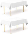 Pomp Pure White 60" x 102" Poplin Polyester Tablecloth | Wrinkle + Stain by POMP