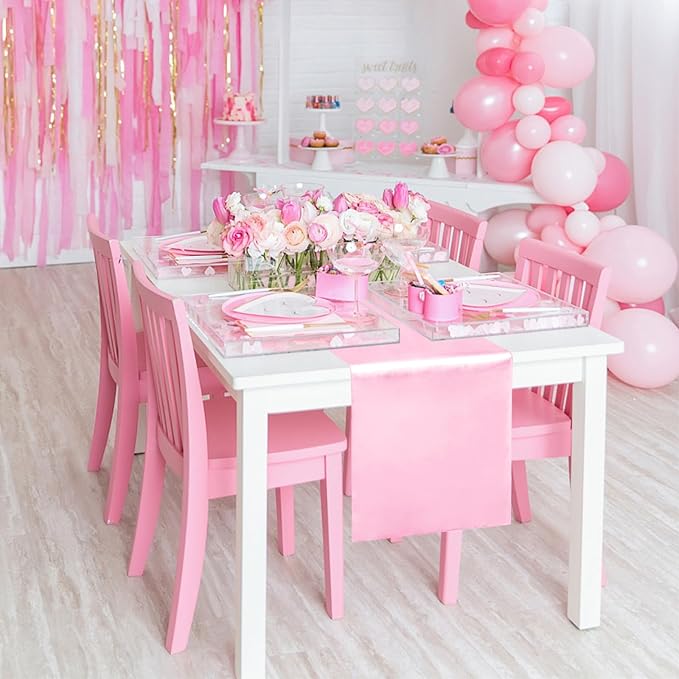 10 Pack Satin Table Runner 12 x 108 Inch Long Pink Silk Table Runner - Image 3