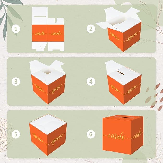 QIKSION Orange Graduation Card Box, Graduation, Wedding Reception, Baby Shower - Image 7