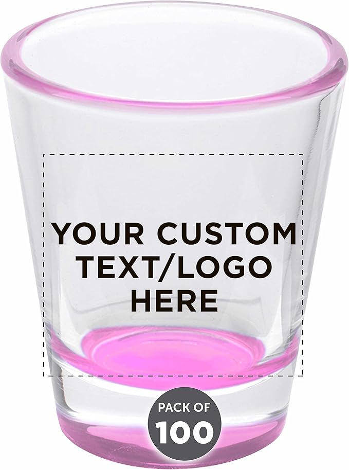 Custom Shot Glasses 1.75 oz. Set of 100, Personalized Bulk Pack by DISCOUNTPROMOS