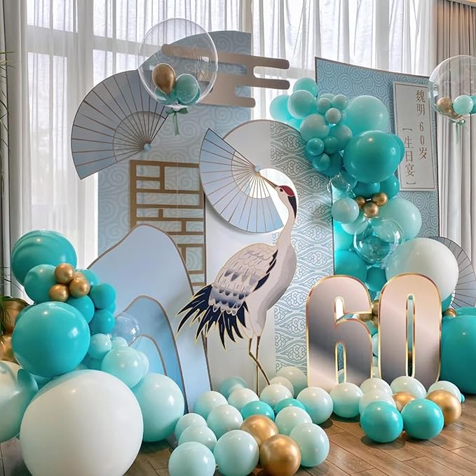 90pack Teal Balloons Different Size 18/12/10/5 Inch Teal Balloon Garland Arch - Image 5