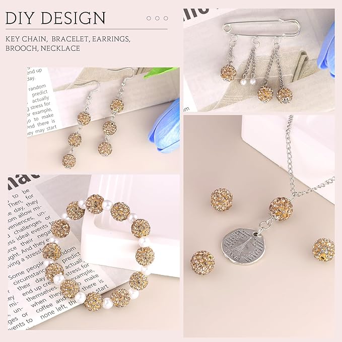 200pcs 10mm Light Brown Rhinestone Beads - Image 5