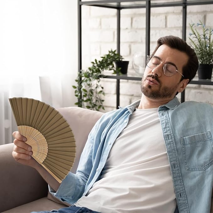 URATOT 24 Pieces Folding Fans Silk Bamboo Folding Fans Handheld Fans - Image 5