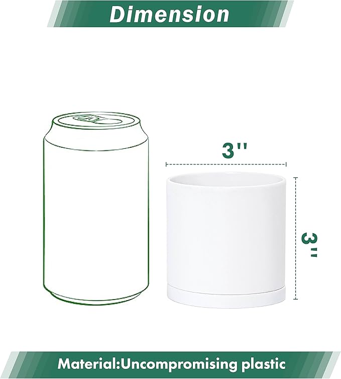 D'vine Dev 12 Pack 3 Inch Mini Plastic Plant Pots, Small Garden Planters - Image 2