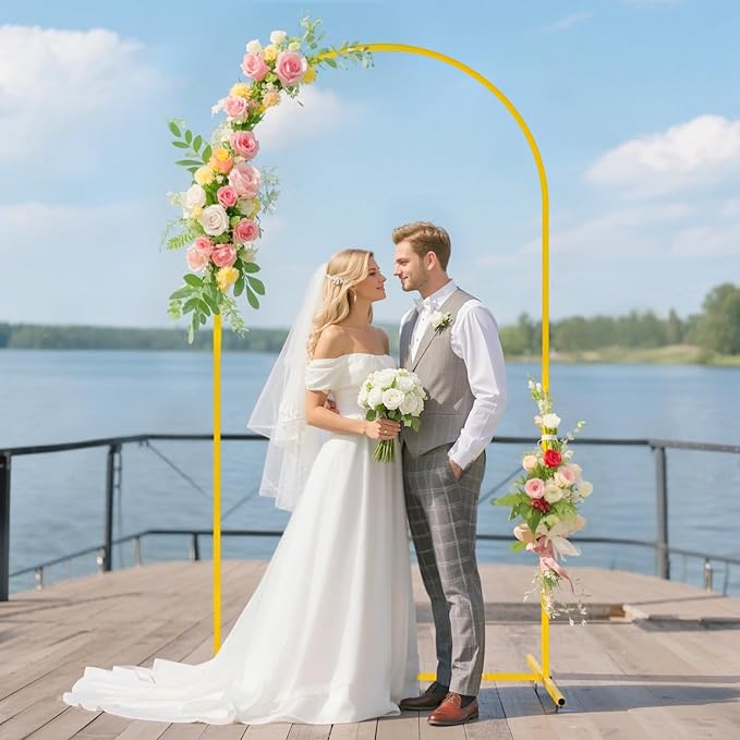 7.2FT Arch Backdrop Stand and Dusty Blue Arch Cover Set Metal Arch Stand - Image 2