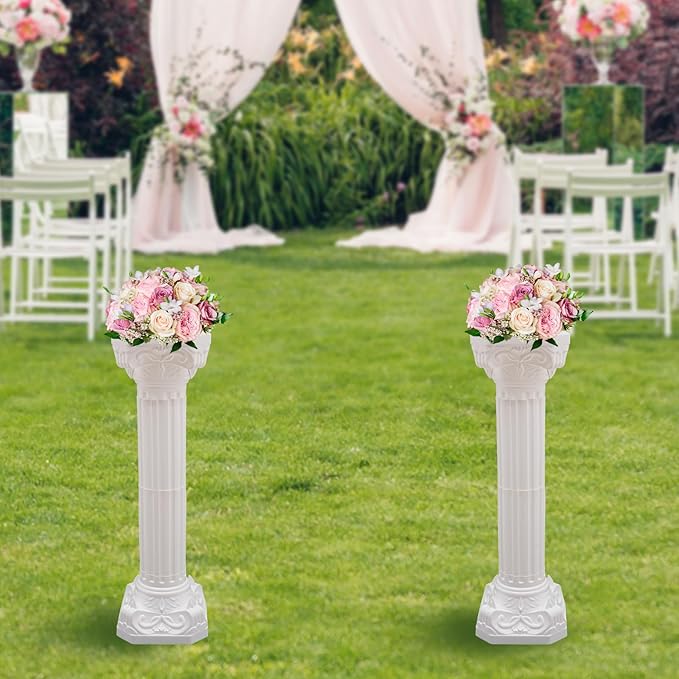 Roman Pillars Decoration Party Flower Pot Columns Set 2Pcs Decor Pedstal Stand - Image 2